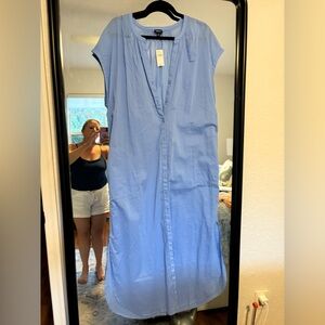 Gap Light Blue Button-Down cover up Dress.